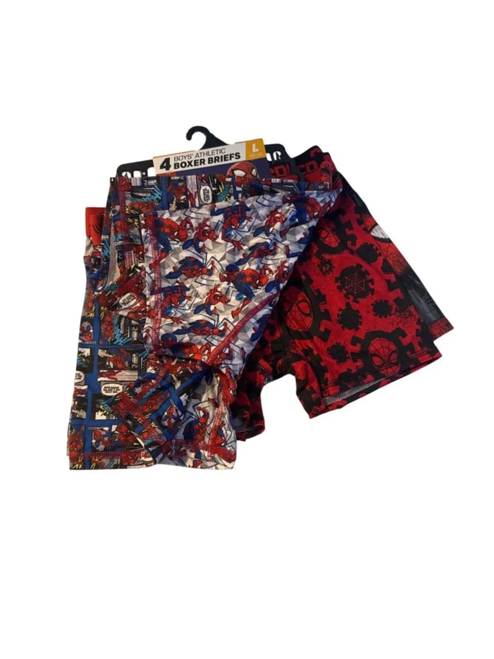 Marvel Boys Spider-Man Athletic Boxer Briefs 4-Pack Large 14/16 Red & Blue